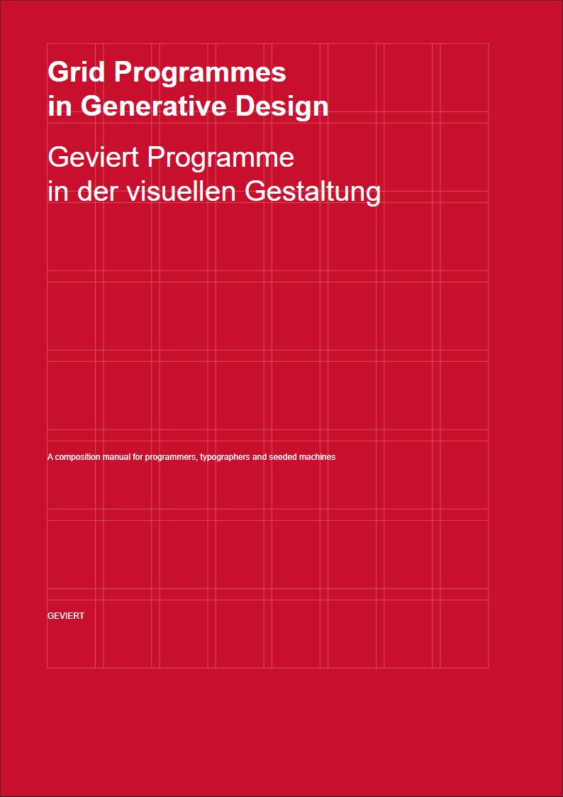 The red matrix cover of THE GEVIERT MANUAL: white grid lines and white type on red.