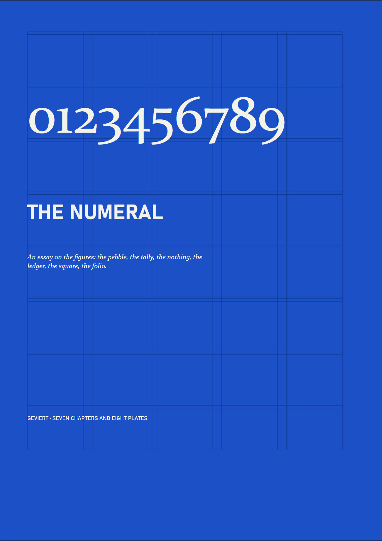 A page of THE NUMERAL: a chapter numeral in blue, a title over a rule, and the Reisch woodcut with a marginal caption.